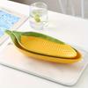 2pcs Creative Corn-Shaped Ceramic Serving Trays , Ideal for Bread, Desserts, Snacks , Sushi , 24.89cm/29.46cm , Food-Safe