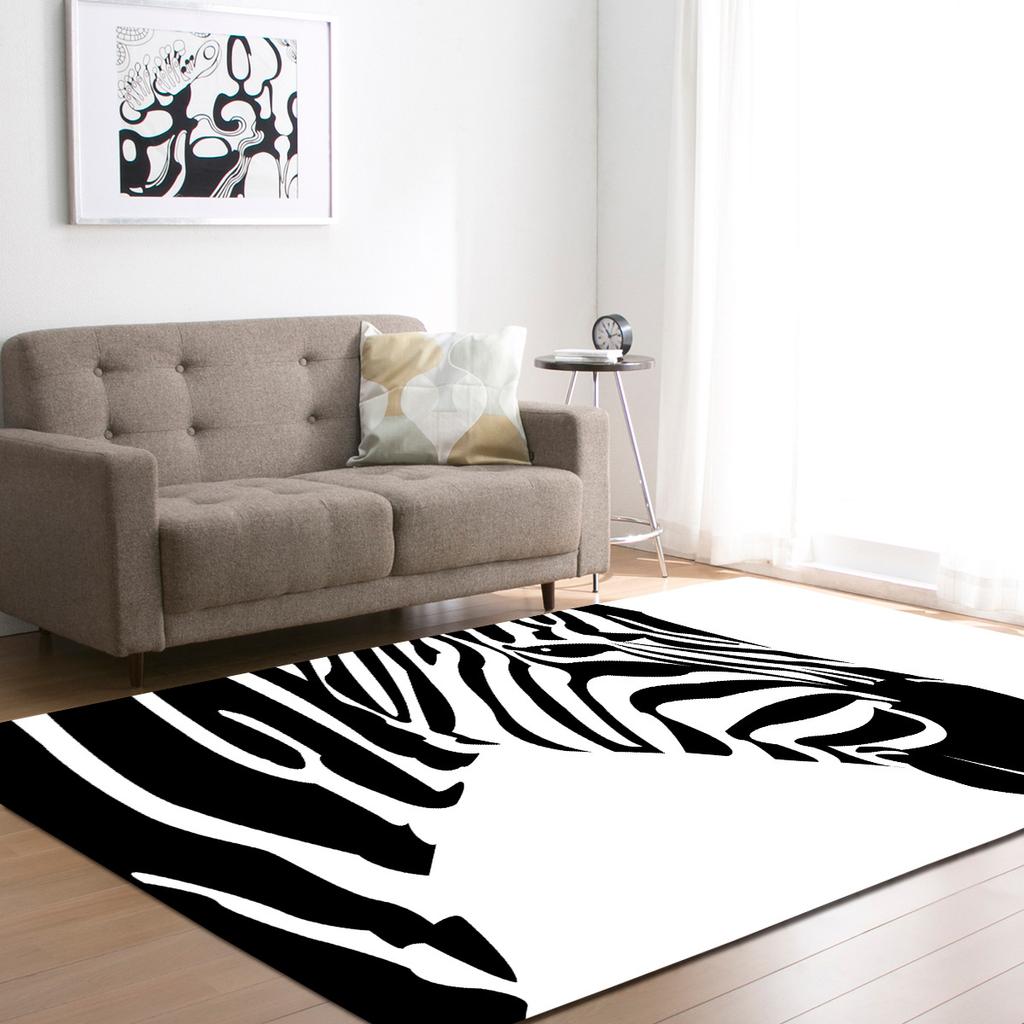 Zebra Horse Living Room Area Rug Home Decor Wild Animal Print Carpet Bedroom Rug for Boys Floor Mat Soft Kitchen Rug Doormat