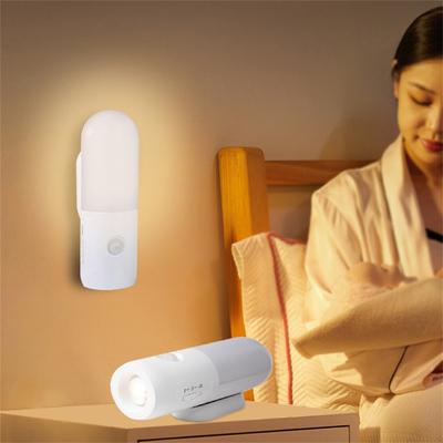Noční lampa LED napájená přes USB Světlo na spaní miminko Noční nástěnná lampa PIR pohybový senzor Bezdrátové světlo do šatny pro chodbu v ložnici