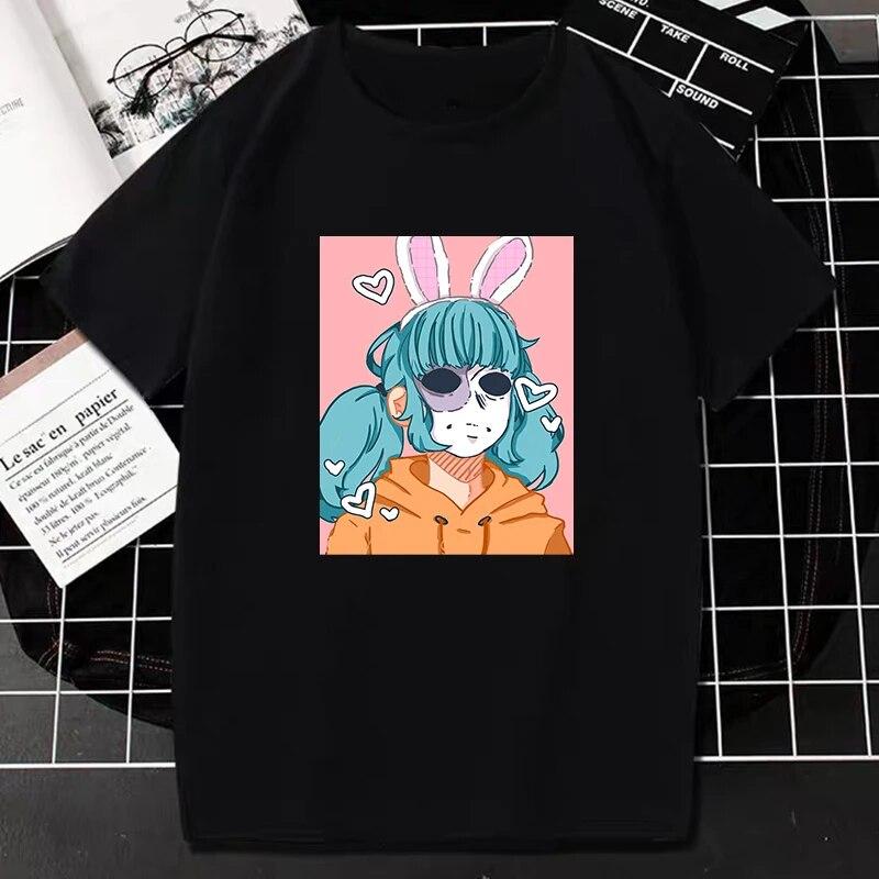 Tričko Sally Face Horror Game Print Tričko Kawaii Harajuku Anime Oblečení Ženy Unisex Móda Ležérní Tričko Hiphop Gothic Streetwear