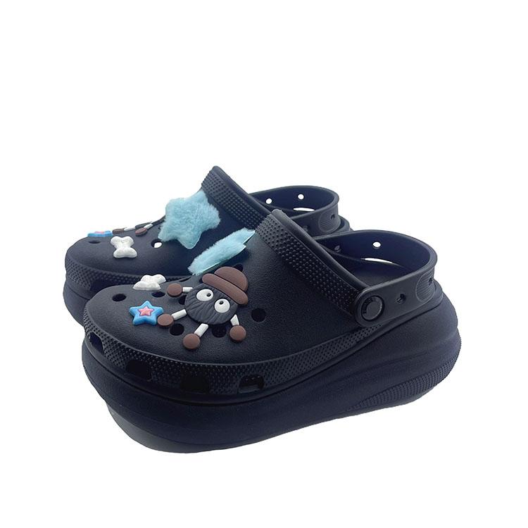 Crocs Star Trail Star Fun EVA Sweet and Cute Fashion Street Niche Hole Shoes Unisex Black