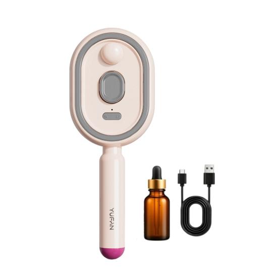 1/2Pcs Electric Spray Air Cushion Brush, USB Rechargeable Misting Massage Brush, Anti-Frizz Self-Cleaning Steam Comb for Dry Damaged Hair