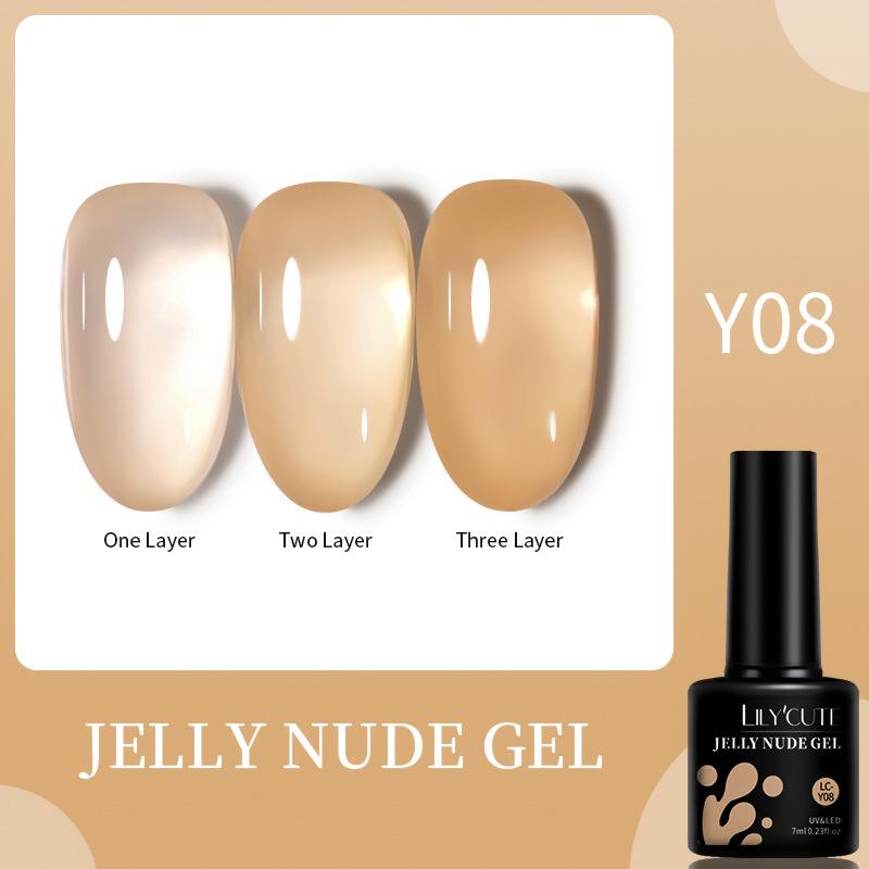 LILY'CUTE Pink Sheer Gel Polish - Ice Sheer Nude & Rose Jelly Gel Series