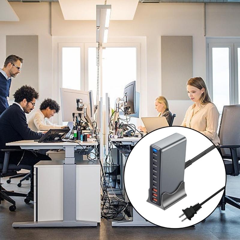765W GaN PD Schnellladegerät für Laptop, Telefon, Tablet, Mehrfachport USB-C Ladeblock mit Sicherheitsvorkehrungen für Reisen