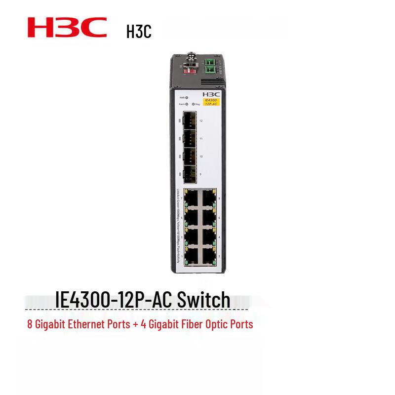 

H3C IE4300-12P-AC Rail-Mount Industrial Switch