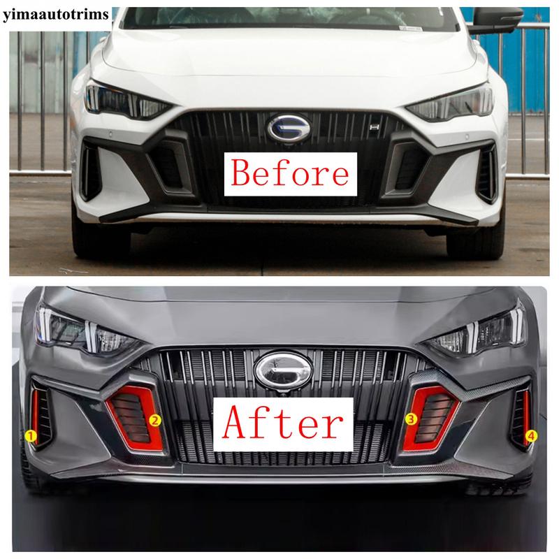 Front Bumper Fog Lamp Light Eyebrow Air Inlet Decor Cover Trim For GAC Trumpchi Empow  - 2025 Black Accessories Exterior Kit