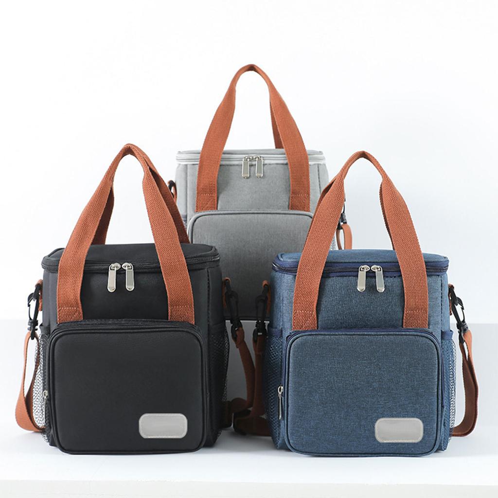 Elegant Multi Compartment Lunch Organizer Insulated Meal Bag with Removable Shoulder Strap Oxford Cloth Food Container
