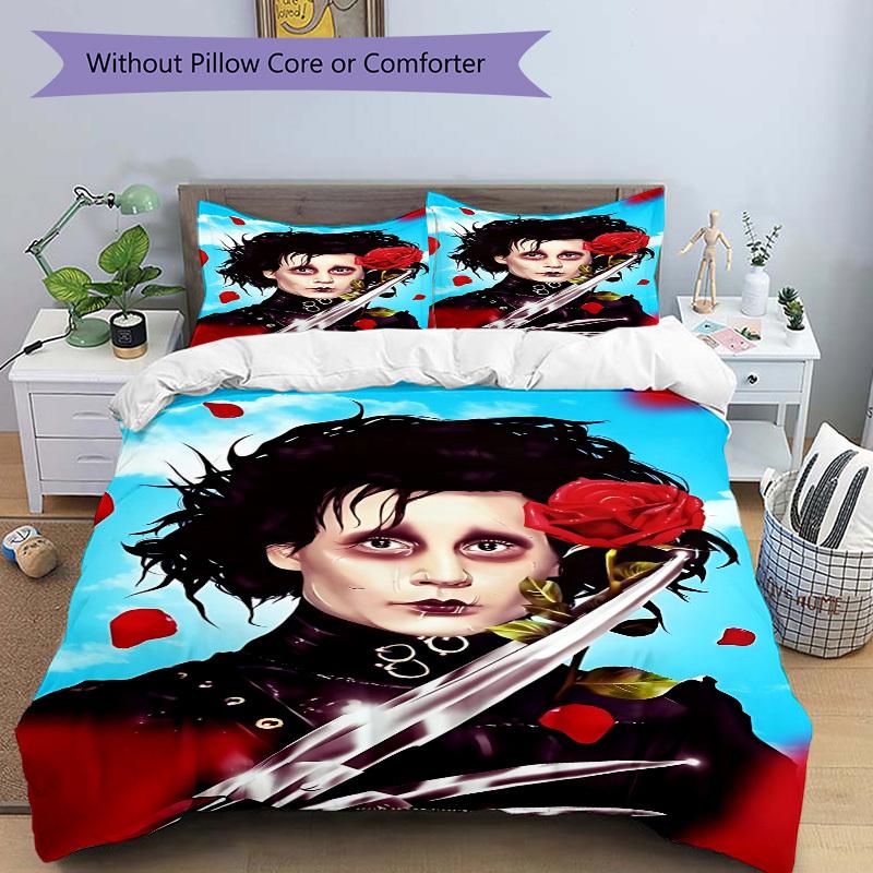 3pcs Edward Scissorhands Duvet Cover Set, 1 Duvet Cover + 2 Pillowcases (No Insert), High-Definition Print, Home & Dorm Set Yy251208088