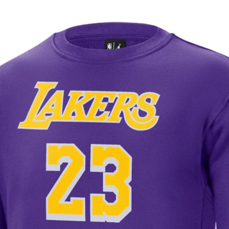 Jordan Los Angeles Lakers Fleece Crew Neck Sweatshirt Men Tops Purple CN1052-504