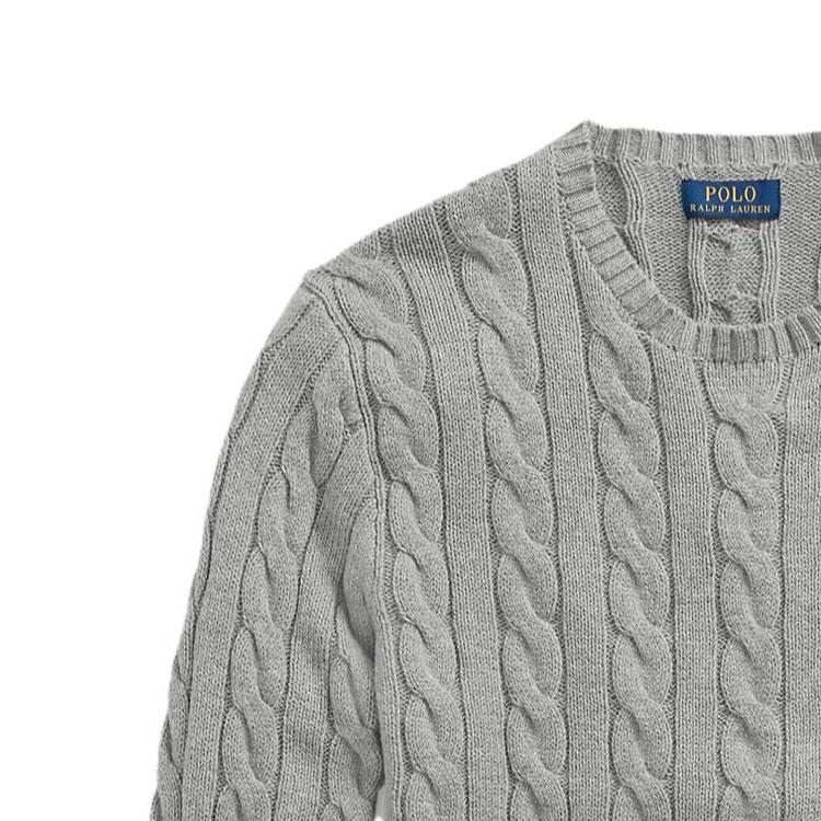 Polo Ralph Lauren Solid Comfortable Cable Knit Sweater Men sweater Gray 710775885-013