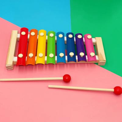 8 Note Wooden Xylophone Toy with 2 Mallets Colorful Metal Keys Glockenspiel Xylophone Toddlers Boys Girls Educational Percussion