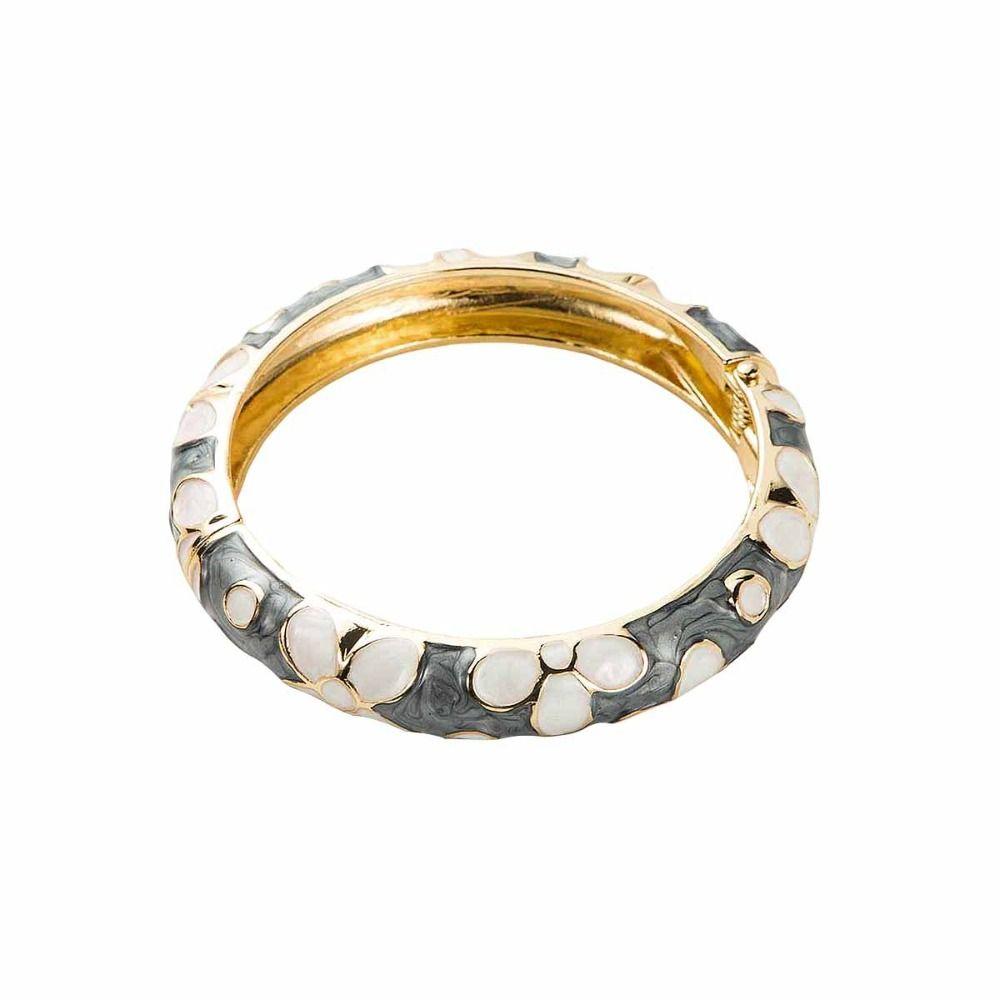 Colorful Enamel Flower Bangle Traditional Glazed Bangle Women's Hand Bracelet  Jewelry Gifts