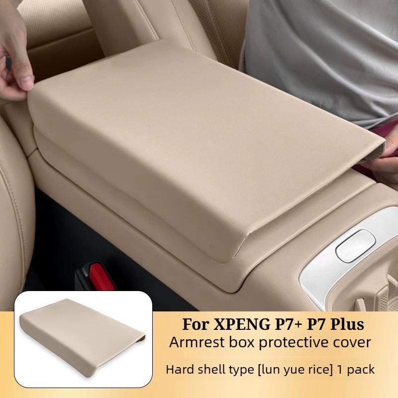 For XPENG P7+ P7 Plus Special Central Armrest Case Protective Cover Napa Leather Boost Pad Interior Decorative Supplies