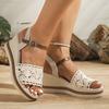 Fashion Women Sandals Plus Size Wedges Bohemian Casual Platform Shoes Thick Bottom Sandals Woman Embroidery Lightweight Rome Sandals