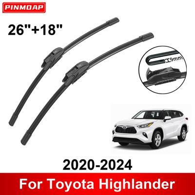 Car Wiper for Toyota Highlander 2020-2024 26" + 18" Front Rear Wiper Blades Brushes Cutter Accessories 2020 2021 2022 2023 2024