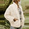 Winter Warm Women Jacket Loose Fall Coat Casual Thick Cold Proof Soft Cardigan Long Sleeve Stand Collar Zipper Closure Pockets