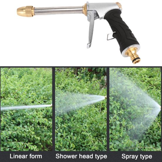 Water Hose Nozzle Long Rod Garden Hose Nozzle 360-degree Rotating Spray Quick Connector Leakproof Universal Metal Brass Sprayer Hose Nozzle