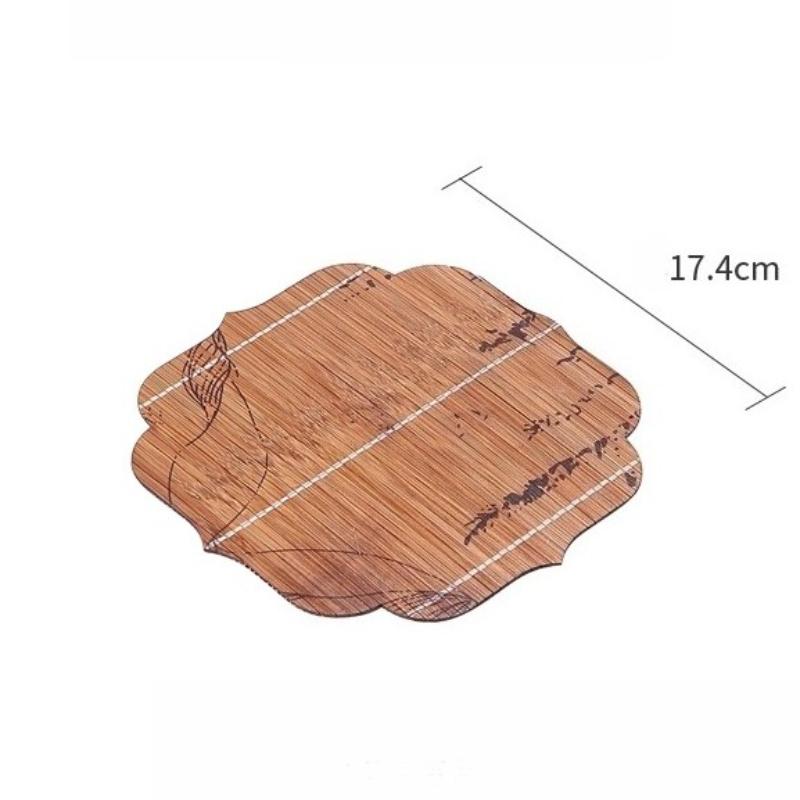 Retro bamboo coaster, thermal insulation pad, purple sand pot pad, Chinese style Zen classical tea ceremony, kung fu tea set