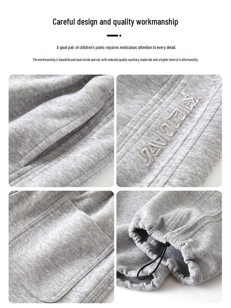 Hipster Boys' Winter Fleece-Lined Sports Pants - Warm Sweatpants for Middle and Older Children