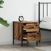 1 Piece modern vintage low cabinet, bedroom nightstand, bedside storage cabinet, double drawer organizer cabinet, round corner supports, 40x42x50 cm