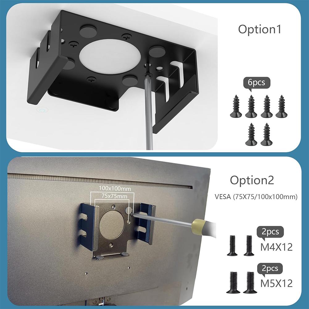 Mount for Mac Mini M4/M4 Pro 2025 Wall/Under Desk Metal Mount Anti-Scratch Monitor Mount Holder Accessories