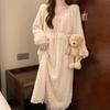 Pajamas Winter Women's Skirts Long Plush Thickened Plush Plush Princess Wind Pure Desire Wind Be Careful Long-sleeved Pajamas