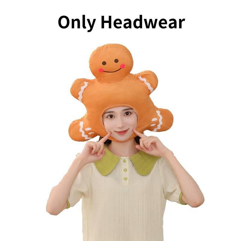 

Gingerbread Christmas Man Plush Headwear Prop Cartoon Hat Decoration Child Gift