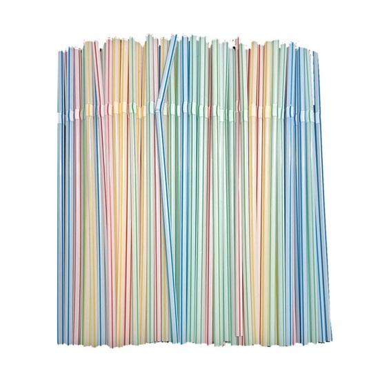 100PCS Disposable Straws Colorful Bendable And Straight Straws Food-Grade PP A