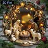 2D Flat,Christmas Scene Wooden Signs,suitable for Wall Decoration, Room,workplace - Rural Farmhouse Decoration Entrance,four Season Home Decoration