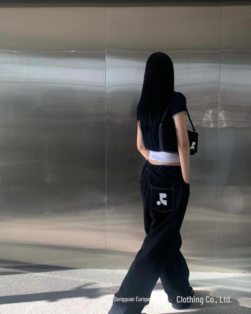 Korean High Waist Drawstring Sweatpants for Women - Casual Loose-Fit Streetwear Straight Trousers