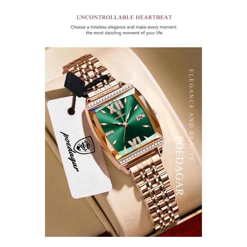 POEDAGAR Fashion Original Woman Clock Waterproof Date Elegant Ladies Watch Stainless Steel Casual Quartz Watches Reloj