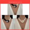 Collana di Perle Multistrato per Donna con Design Geometrico Gioielli Artistici Fatti a Mano
