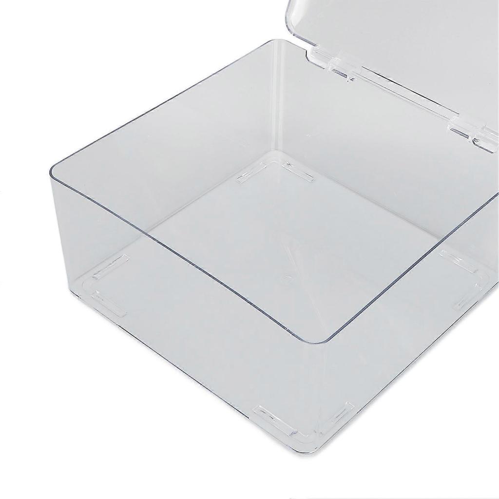 Kosmetik-Aufbewahrungs-Organizer-Box Behälter mit Klappdeckel Staubdicht Große Kapazität Platzsparend Transparente Kunststoffbox Transparent