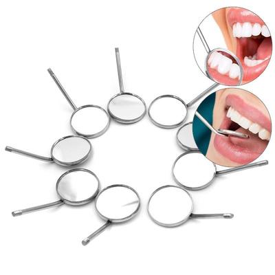 12 buc./cutie Oglinzi pentru examinare dentară Oglinzi endoscop oral Cap reflector Oțel inoxidabil #4