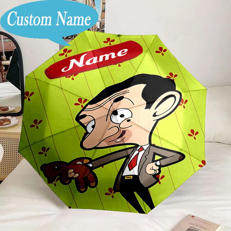 Custom Name Umbrella Bean's Adventure Umbrella 8-Frame for Travel, Camping, Casual Lightweight Portable, Essential for Family Gifts