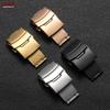 Solid Buckle for Seiko Diving Folding Stainless Steel Watch Silver Clasp 16mm 18mm 20mm 22mm 24mm Metal Button Watch Accessories