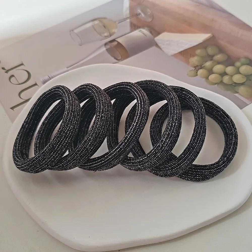 

6 шт. Модные европейские и американские эластичные резинки для волос для женщин, девочек, резинки для волос, кольца, веревка для аксессуаров для волос, держатель для хвостика