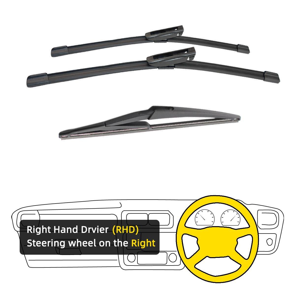 

3 шт. для Citroen C3 MK2 хэтчбек 2009-2016 26 16 12 передние и задние щетки стеклоочистителя лобовое стекло резак для окон аксессуары 2013 2014 2015 2016