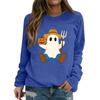 Women's Fashion Long Sleeve Halloween Print Round Neck Sweatshirt Top