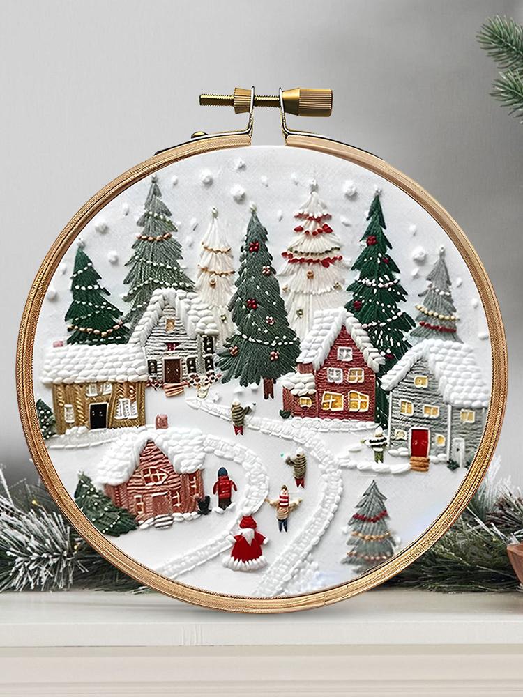 Kerst DIY Borduurpakket Inclusief Borduurring Borduurstof Garen Kruissteek Borduurpakket DIY Borduurpakket