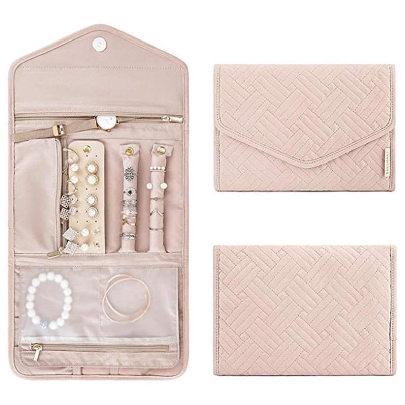 Compact Foldable Jewelry Bag for Studs, Necklaces, Rings - Minimalist, Portable, Versatile Storage Solution