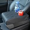 Auto Mittelkonsole Armlehnenkissen Weiche Bequeme Memory-Schaum Armlehnenkissenmatte mit 2 Getränkehaltern Universell für die meisten Autos
