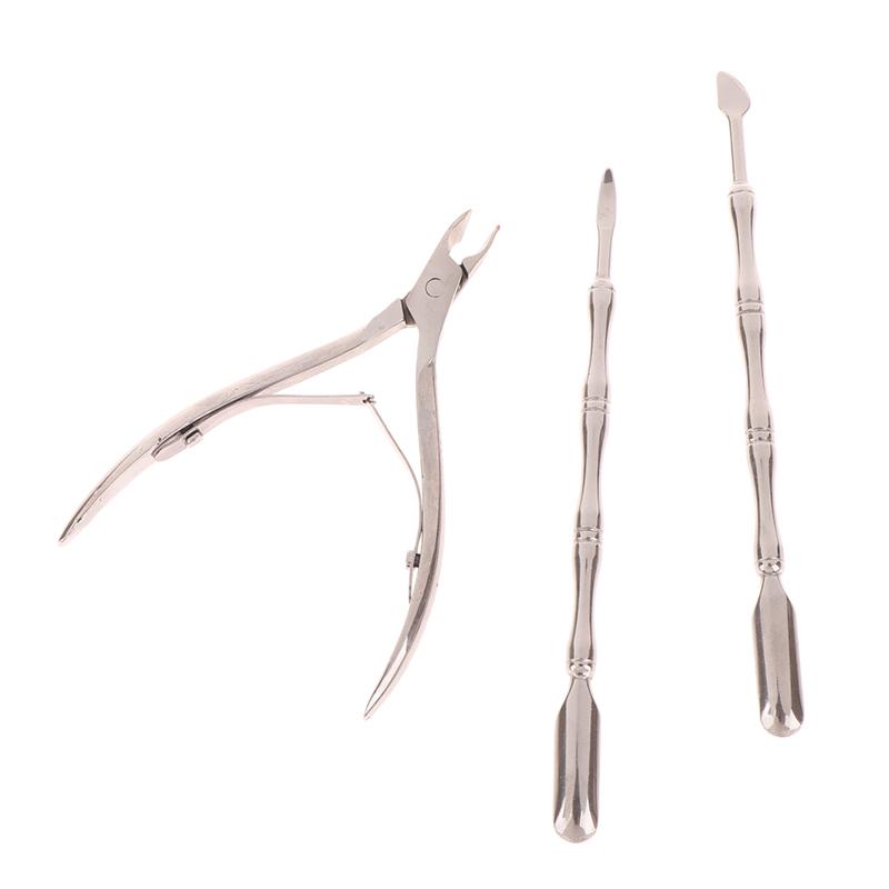 

3 шт. Ножницы-кусачки для ногтей из нержавеющей стали, многофункциональные пушеры для кутикулы, ремуверы, профессиональные наборы для ухода за ногтями, маникюрные наборы