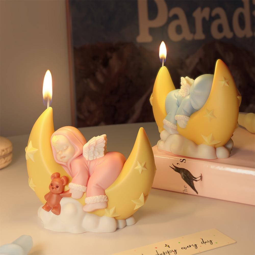 Star Moon Angel Candle Silicone Mold DIY Cake Decoration Baking Ornament Gypsum Handmade Mold