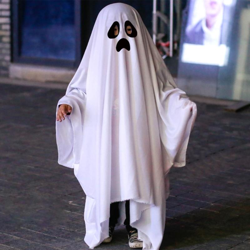 Ghostes Halloween Costumes White Ghostes Cloak Cape Halloween Cloak Cape Hat Ghostes Cosplay Supplies