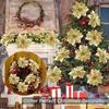 5/10/20Pcs Christmas Flower Ornaments,pink,red,gold,glitter Artifical Flowers for Christmas Tree,xmas Decoration for Home