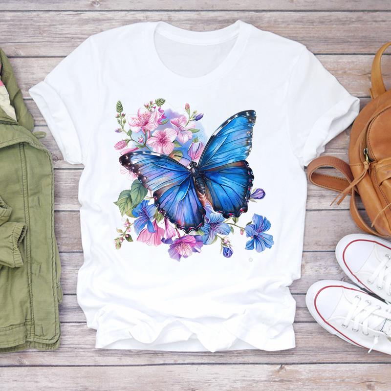 (Asian Size) lovely heart trend Graphic Short Sleeve T-shirts Lady Female Top Printed Fashion Clothing Women Casual T Shirt Tee