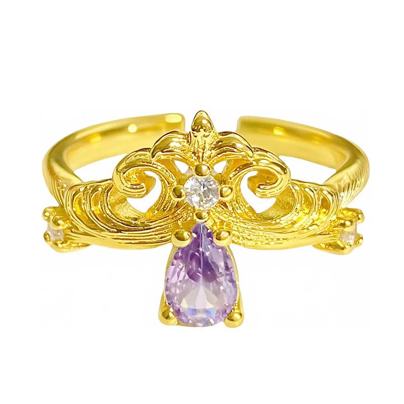 [Jinyun Flower] Medieval Vintage Iris Zir*****Pen Ring Niche High-End Sense Stacked Ring
