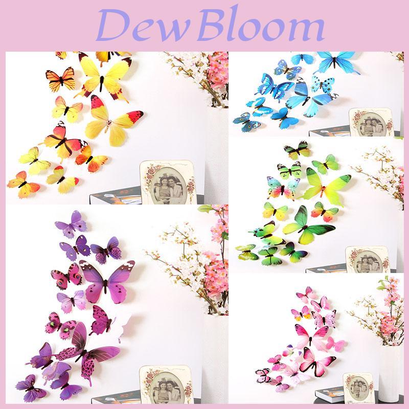 Superbes 12 pièces d'autocollants muraux papillons 3D pour une décoration de chambre et un décor DIY vibrants