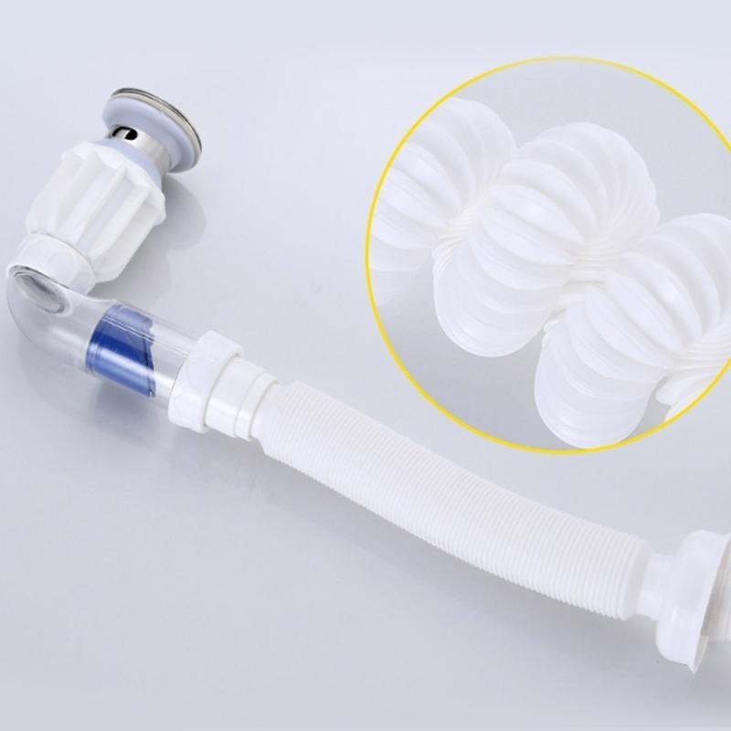 652F Washbasin Sink Drain Plumbing Flexible Drainages Tube Universal Flexible Sink Sewer Pipe Sink Strainer Drainages Hose